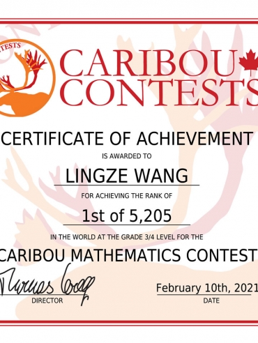 Caribou Contests 1st  2021