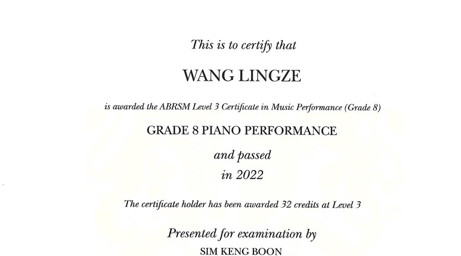 Performance- ABRSM Piano Grade 8